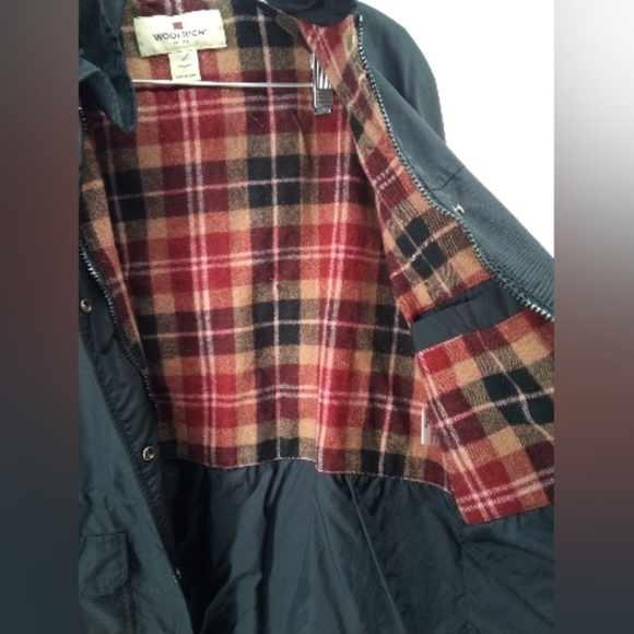 Woolrich Wool Nylon Black Jacket  Hood Women's Large - Picture 2 of 12